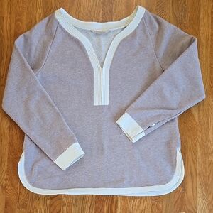 Women's Soft Surroundings Lavendar and White Long Sleeve Top Medium